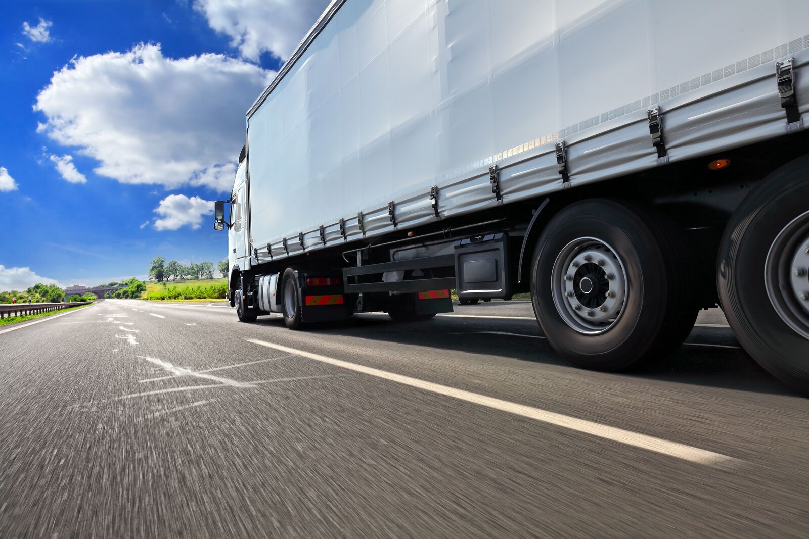 White truck on the roads