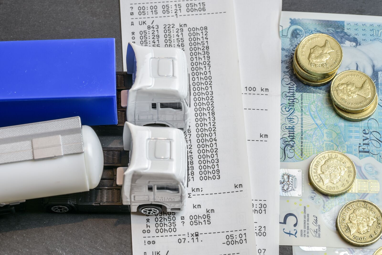 Digital tachograph print out