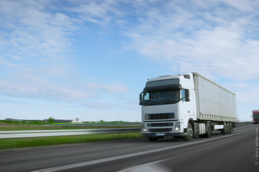 Cargo truck driving